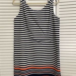 Eliane Rose Women White Black Orange Striped Casual Dress 4